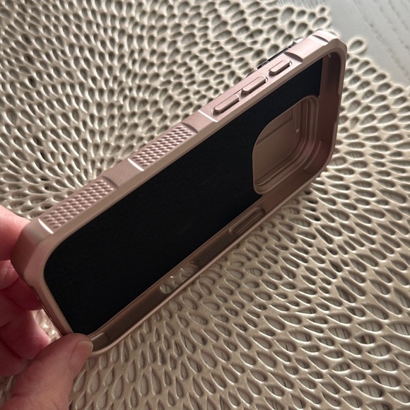 IPHONE 16 PRO CASE in Rose Gold with Kickstand, card holder, and camera cover - Picture 10 of 12